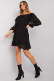 Spanish Style Long Sleeve Dress with Frills and Tie