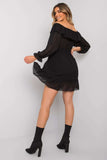 Spanish Style Long Sleeve Dress with Frills and Tie