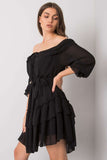 Spanish Style Dress with 3/4 Sleeves and Decorative Frills