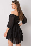 Spanish Style Dress with 3/4 Sleeves and Decorative Frills