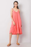Flared Strapless Dress with Frill - Perfect for Summer