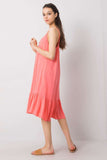Flared Strapless Dress with Frill - Perfect for Summer