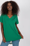 Lace-Back Straight Cut Blouse with Short Sleeves