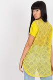Lace-Back Straight Cut Short Sleeve Blouse