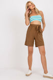 High-Waisted Tied Shorts with Side Pockets for Everyday Wear
