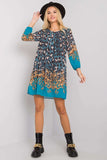 Elegant 3/4 Sleeve Loose-Fitting Lined Dress