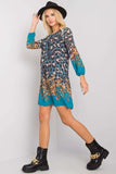Elegant 3/4 Sleeve Loose-Fitting Lined Dress