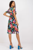 Floral Flared Summer Dress with Belt and Pleated Hem