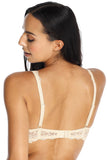 Lace Floral Padded Bra with Satin Bow and Adjustable Straps