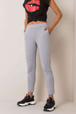 Smooth Fabric Sweatpants with Elastic Waistband and Pockets