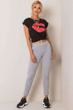 Smooth Fabric Sweatpants with Elastic Waistband and Pockets
