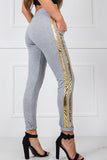 Women's Elastic Waistband Sweatpants with Stripes and Pockets