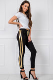 Stylish Women's Sweatpants with Elastic Waistband & Stripes