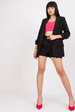 Elegant Jacket and Shorts Set with Decorative Belt