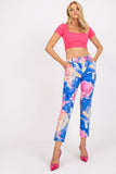 Colorful Straight Cut Women's Pants with Belt & Pockets