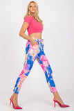Colorful Straight Cut Women's Pants with Belt & Pockets