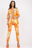 Colorful Straight Cut Jacket with 3/4 Sleeves and Lining