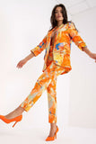 Colorful Straight Cut Jacket with 3/4 Sleeves and Lining