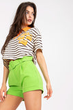 Elegant Women's Zip Closure Shorts with Matching Belt