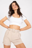 Elegant Women's Shorts with Zip Closure and Matching Belt
