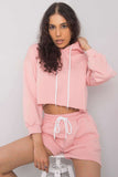 Hooded Sweatshirt & Elastic Waist Shorts Tracksuit Set