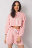 Hooded Sweatshirt & Elastic Waist Shorts Tracksuit Set