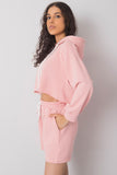 Hooded Sweatshirt & Elastic Waist Shorts Tracksuit Set