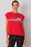 Graphic Print Short Sleeve T-Shirt with Round Neckline