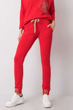 Rhinestone-Decorated High Rise Sweatpants with Pockets