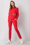 Rhinestone-Decorated High Rise Sweatpants with Pockets