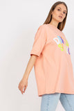 Loose Fit Ladies' T-Shirt with Decorative Front Wording
