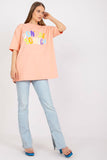 Loose Fit Ladies' T-Shirt with Decorative Front Wording