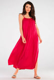 Airy Maxi Dress with Decorative Back Ring - Loose Fit