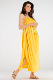Airy Maxi Dress with Decorative Back Circle â Loose Fit