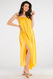 Airy Maxi Dress with Decorative Back Circle â Loose Fit