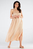 Loose Maxi Dress with Decorative Back Circle