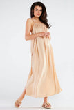 Loose Maxi Dress with Decorative Back Circle