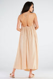 Loose Maxi Dress with Decorative Back Circle