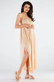 Loose Maxi Dress with Decorative Back Circle