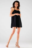 Trapeze Cut Mini Dress with Exposed Back Straps
