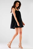 Trapeze Cut Mini Dress with Exposed Back Straps