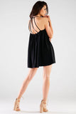 Trapeze Cut Mini Dress with Exposed Back Straps