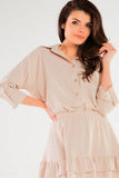 Classic Light Shirt with Pocket and Decorative Buttons