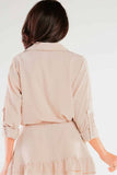 Classic Light Shirt with Pocket and Decorative Buttons