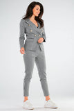 Lightly Tailored Double-Breasted Jacket with Gold Buttons