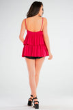 Loose-Fitting Viscose Blouse with Straps and Frills