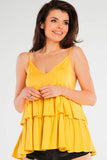 Elegant Loose-Fitting Viscose Blouse with Frills