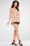 Stylish Loose-Fitting Viscose Blouse with Frills