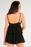 Elegant Loose-Fitting Blouse with Frills and Thin Straps