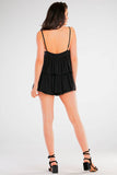 Elegant Loose-Fitting Blouse with Frills and Thin Straps
